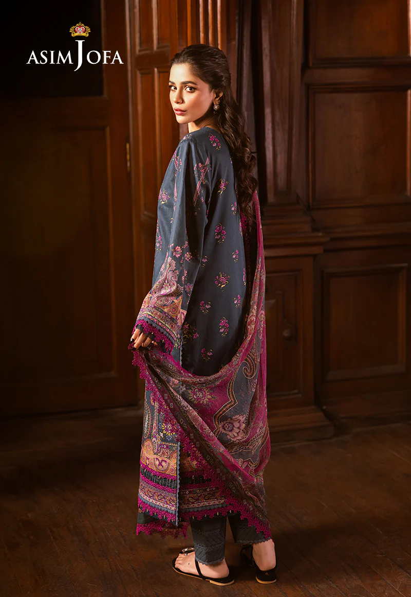 AJUBJ-05 PRINTED EMBROIDERED LAWN 3 PC - Image 7