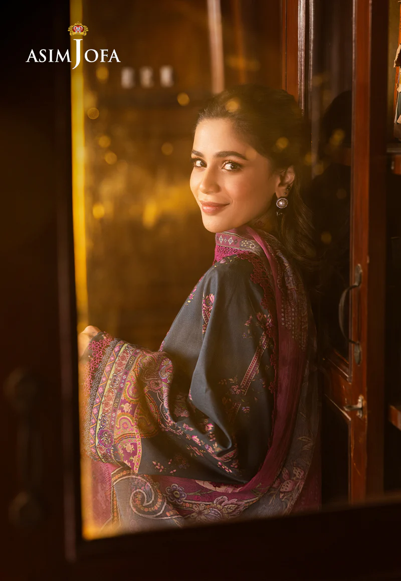 AJUBJ-05 PRINTED EMBROIDERED LAWN 3 PC - Image 8