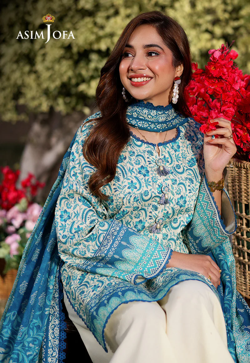 AJUUB-13 Printed Lawn 3 Pcs - Image 11