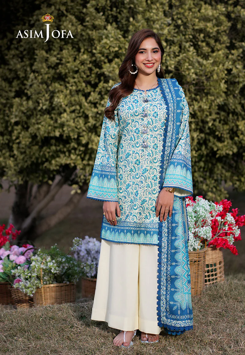 AJUUB-13 Printed Lawn 3 Pcs - Image 3