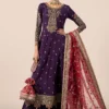 3 Piece Embroidered Raw Silk Suit | SF-EF25-02