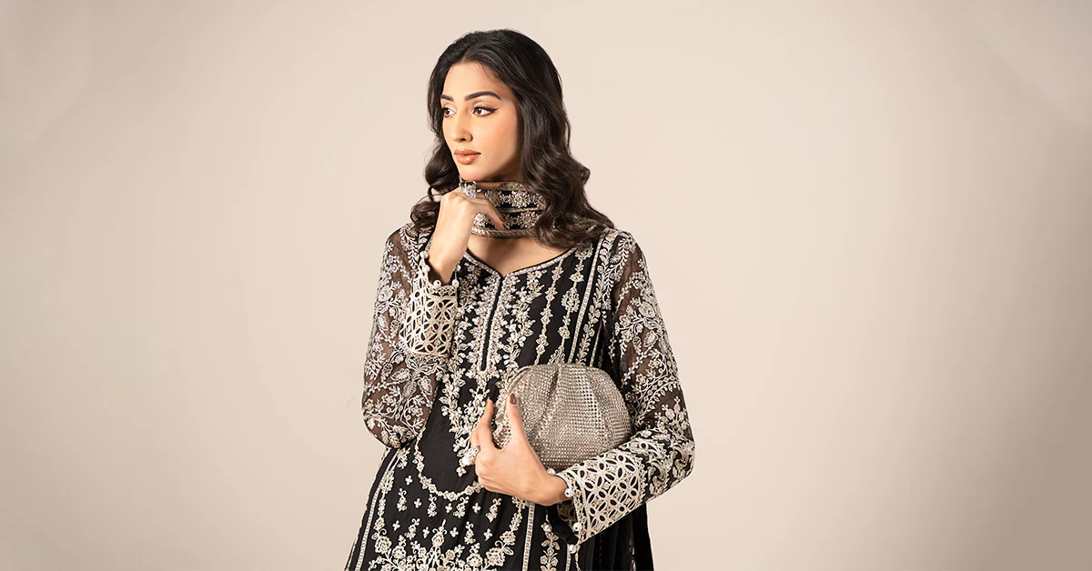 3 Piece Embroidered Chiffon Suit | SF-EF25-20 - Image 8