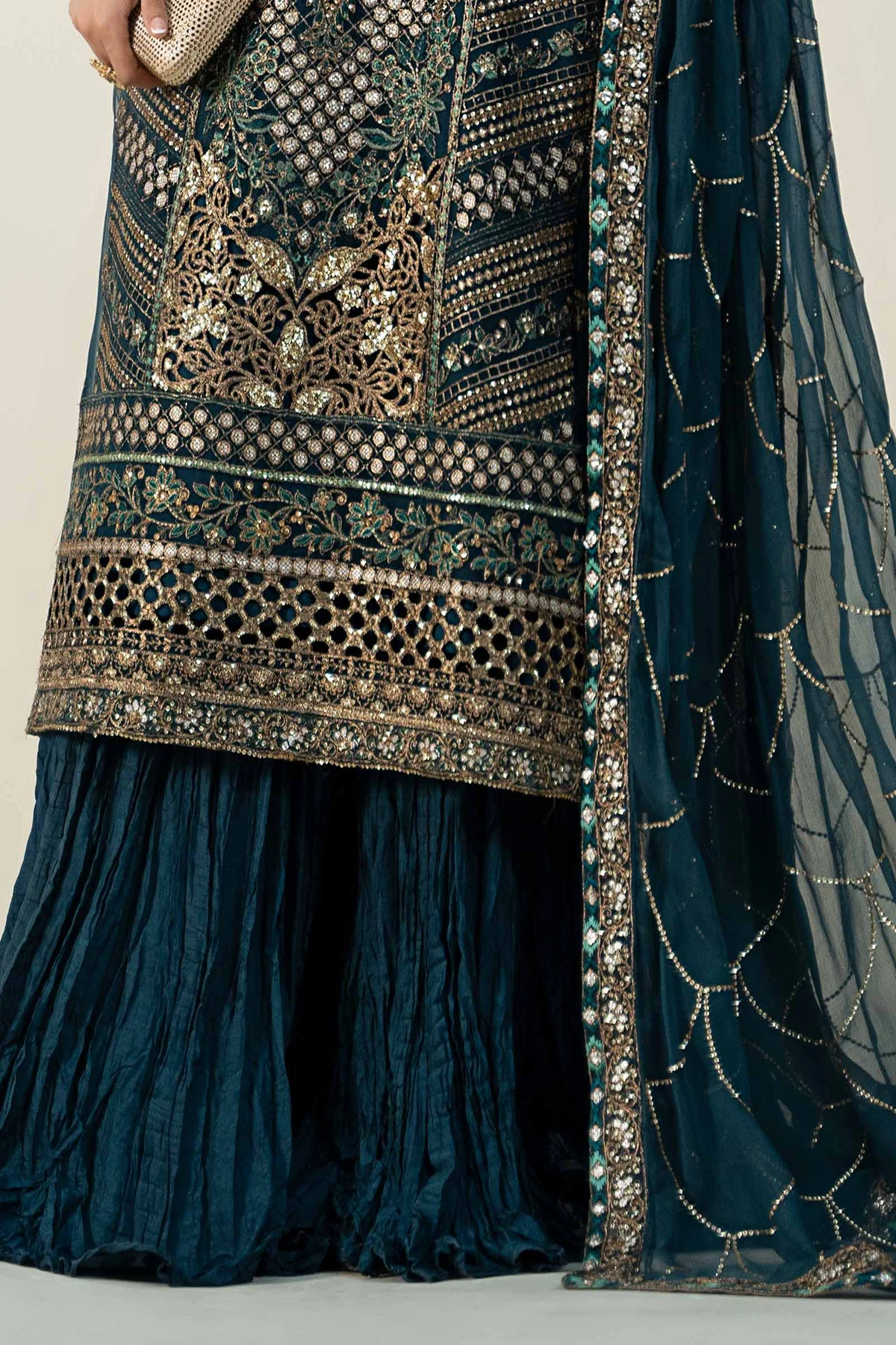 3 Piece Embroidered Organza Suit | SF-W24-18 - Image 3