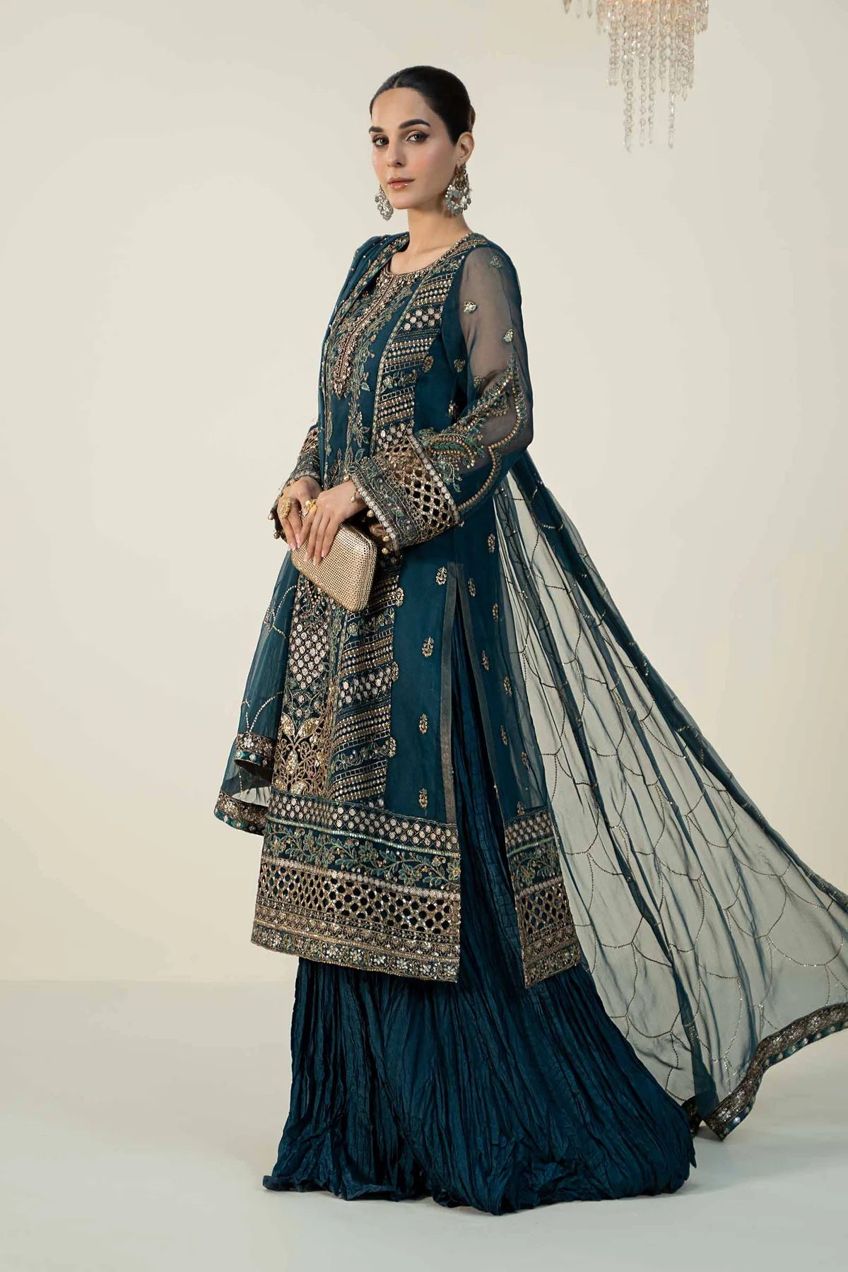 3 Piece Embroidered Organza Suit | SF-W24-18 - Image 5