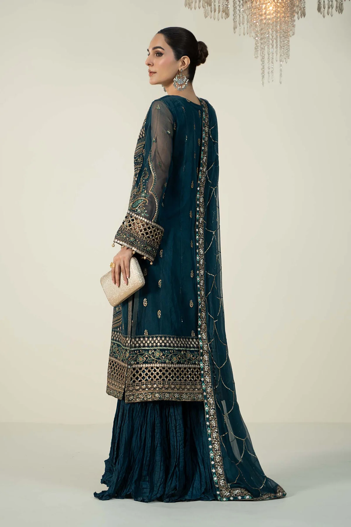 3 Piece Embroidered Organza Suit | SF-W24-18 - Image 6