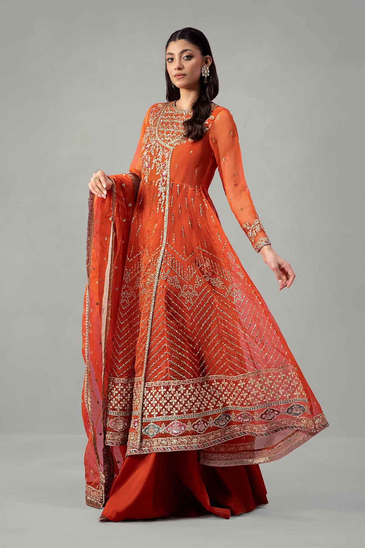 3 Piece Embroidered Organza Suit | SF-W24-19 - Image 4