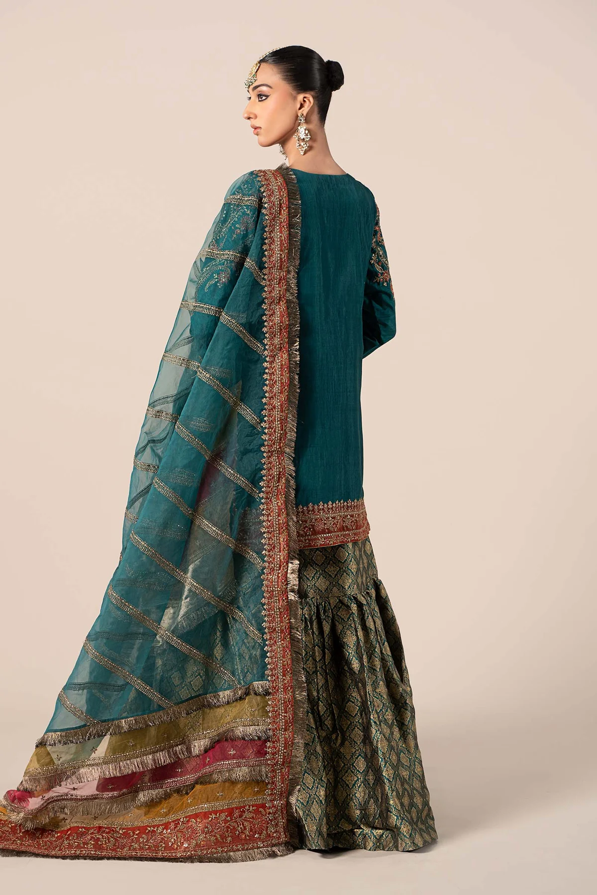 3 Piece Embroidered Raw Silk Suit | SF-W24-25 - Image 8