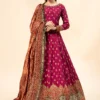 3 Piece Embroidered Raw Silk Suit | SF-W24-26