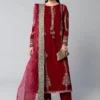 3 Piece Embroidered Velvet Suit | SF-W24-34