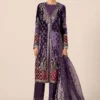 3 Piece Embroidered Velvet Suit | SF-W24-81