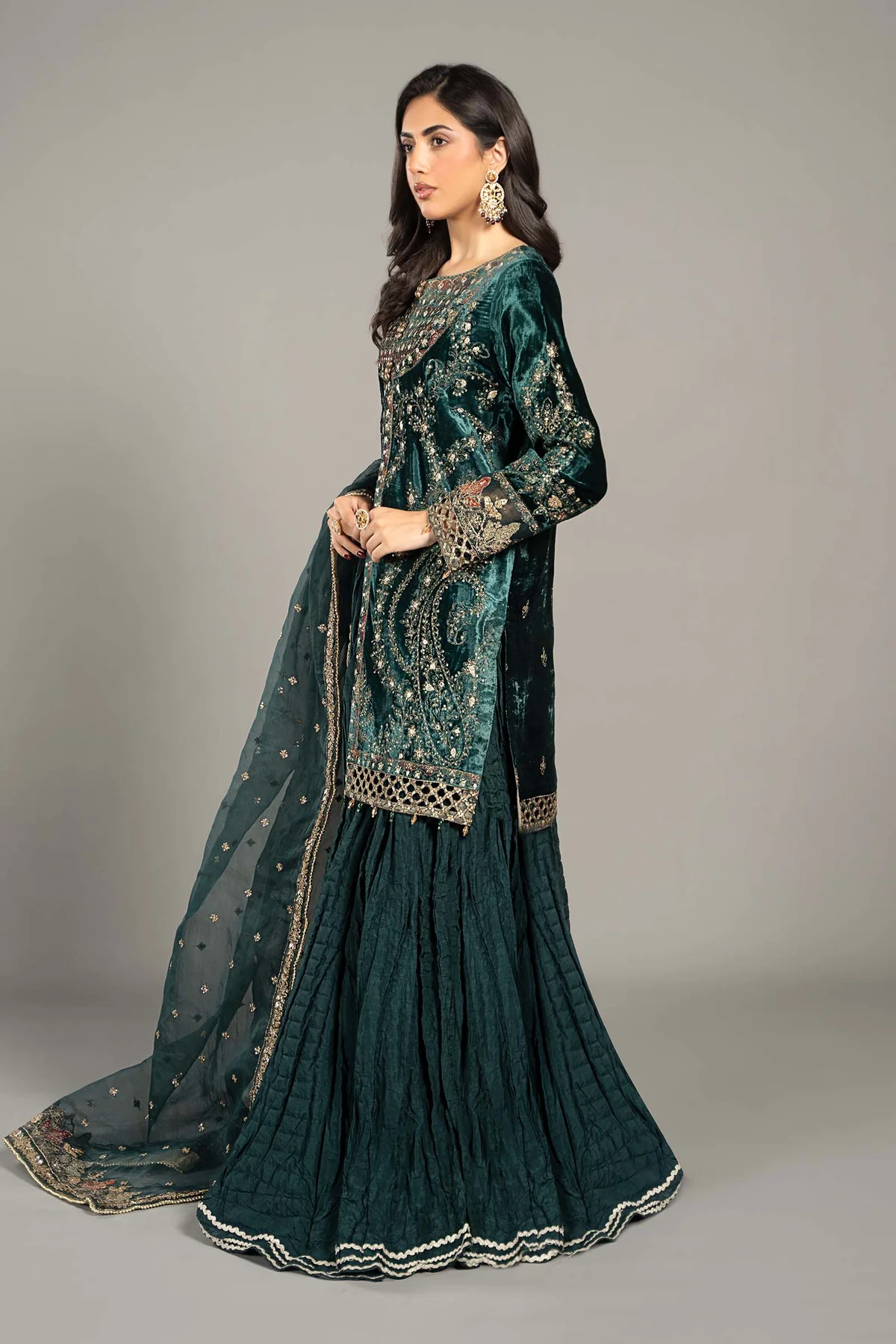 3 Piece Embroidered Velvet Suit | SF-W24-87 - Image 4