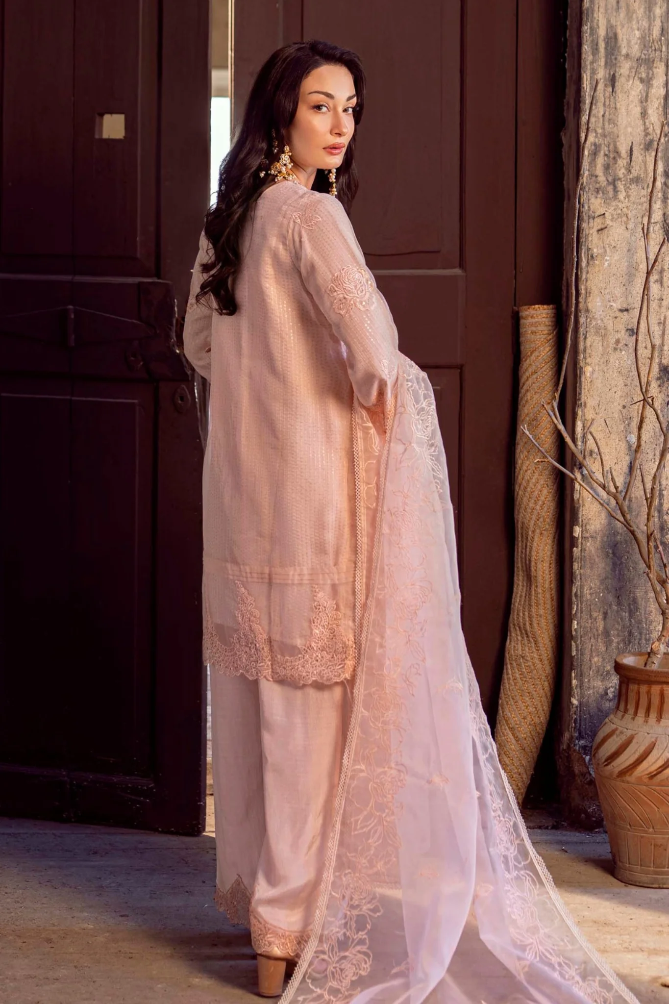Sitara By Guzel Stitched 3 Piece Festive Formals With Hand Clutch Collection-01-Tara - Image 3