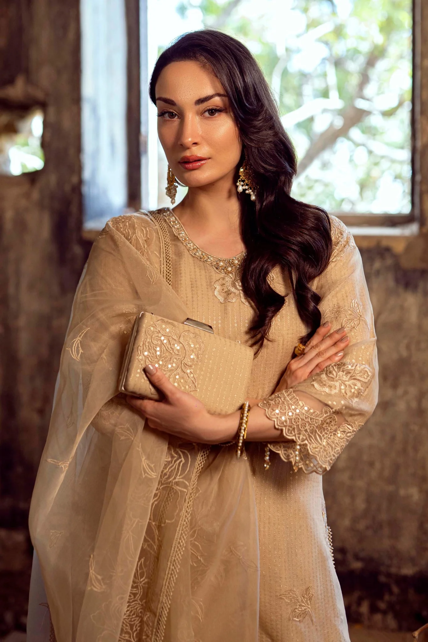Sitara By Guzel Stitched 3 Piece Festive Formals With Hand Clutch Collection-02-Zarish - Image 2