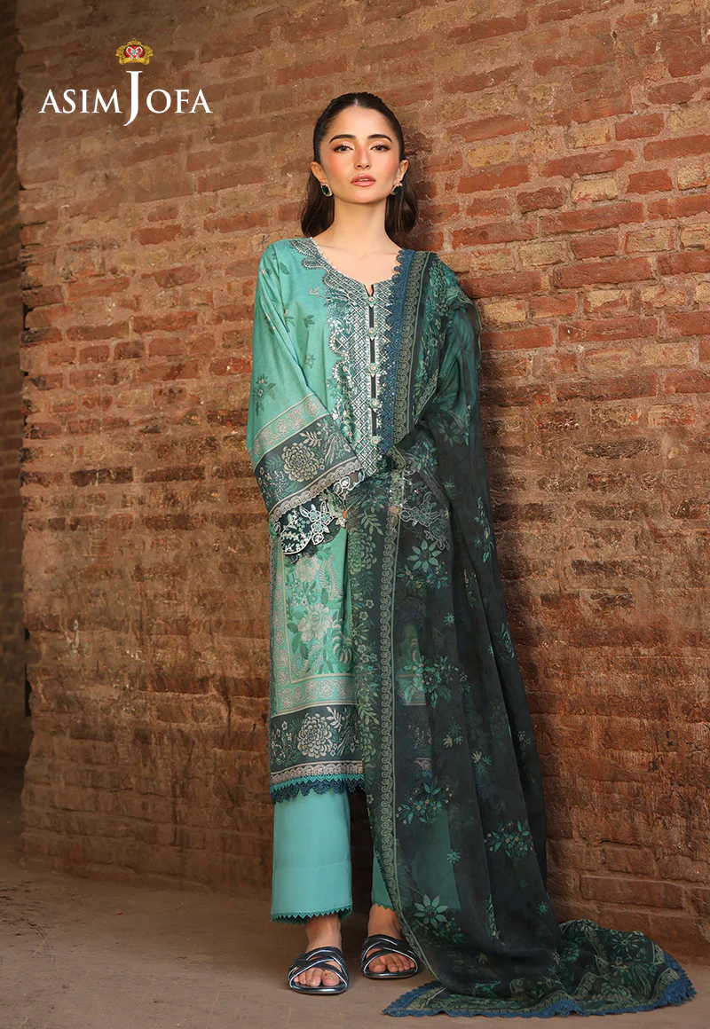 AJUBF-23 PRINTED EMBROIDERED LAWN 2 PCS - Image 3