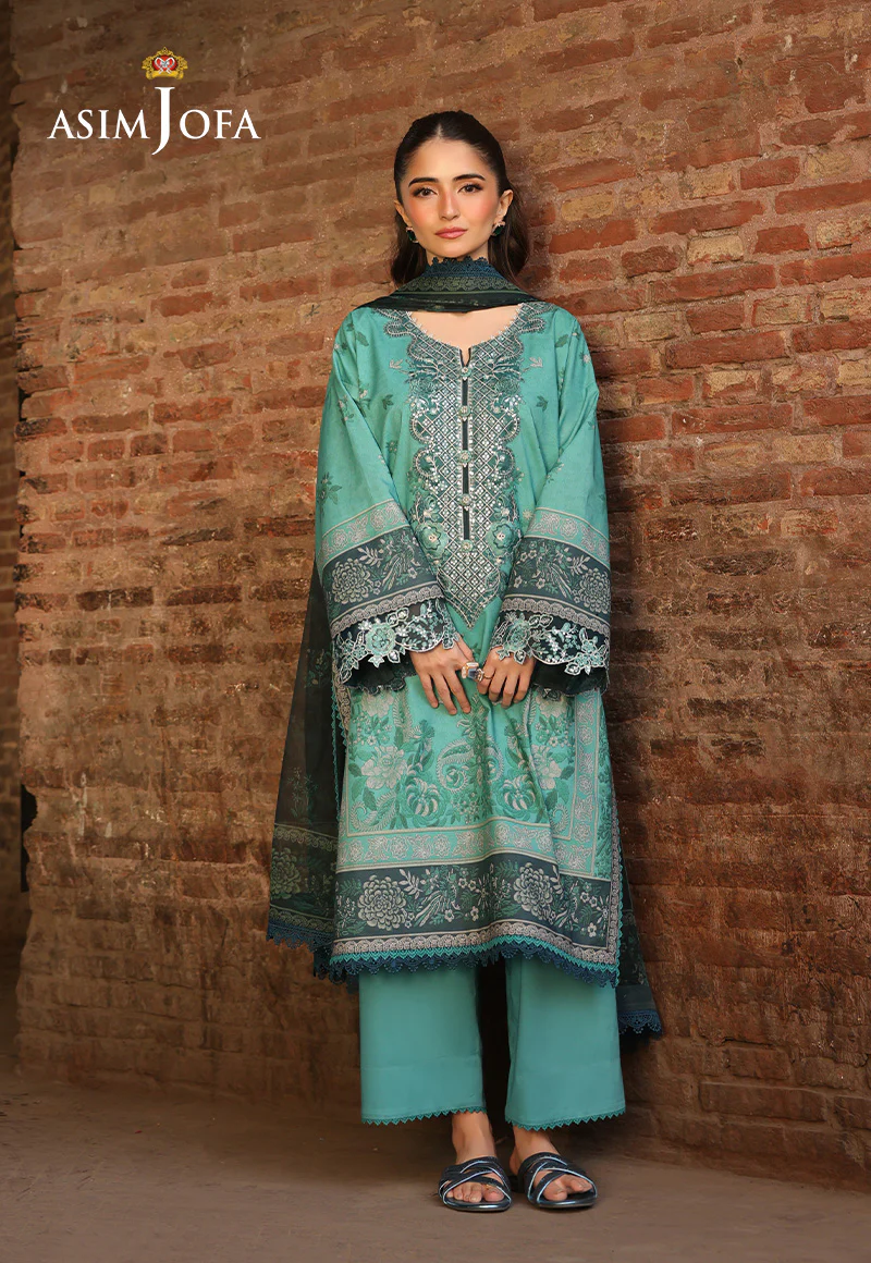 AJUBF-23 PRINTED EMBROIDERED LAWN 2 PCS - Image 4