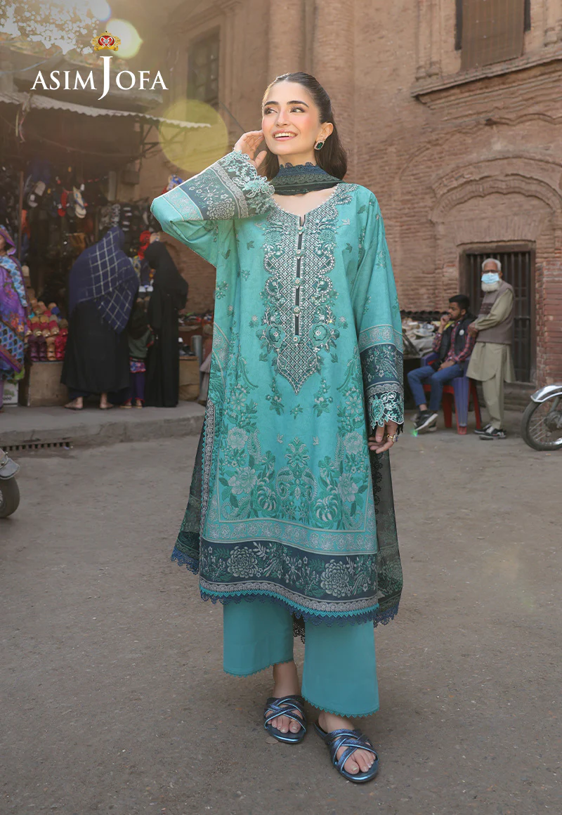 AJUBF-23 PRINTED EMBROIDERED LAWN 2 PCS - Image 7