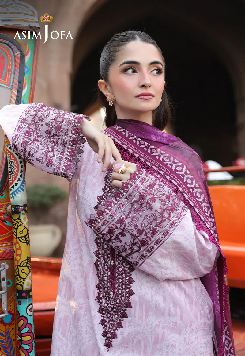 AJUBF-49 PRINTED EMBROIDERED LAWN 3 PCS - Image 2