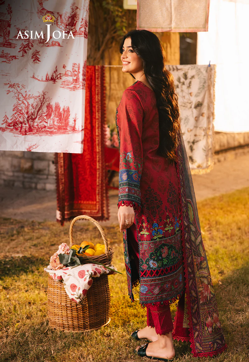 AJUBJ-06 PRINTED EMBROIDERED LAWN 3 PC - Image 2