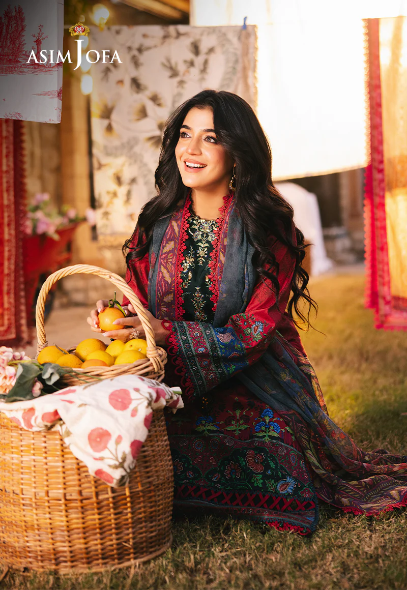 AJUBJ-06 PRINTED EMBROIDERED LAWN 3 PC - Image 3
