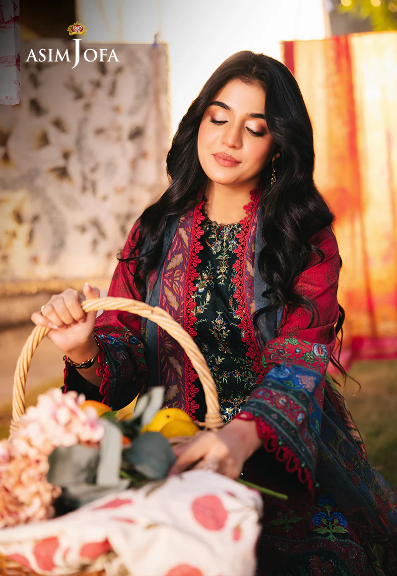 AJUBJ-06 PRINTED EMBROIDERED LAWN 3 PC - Image 5