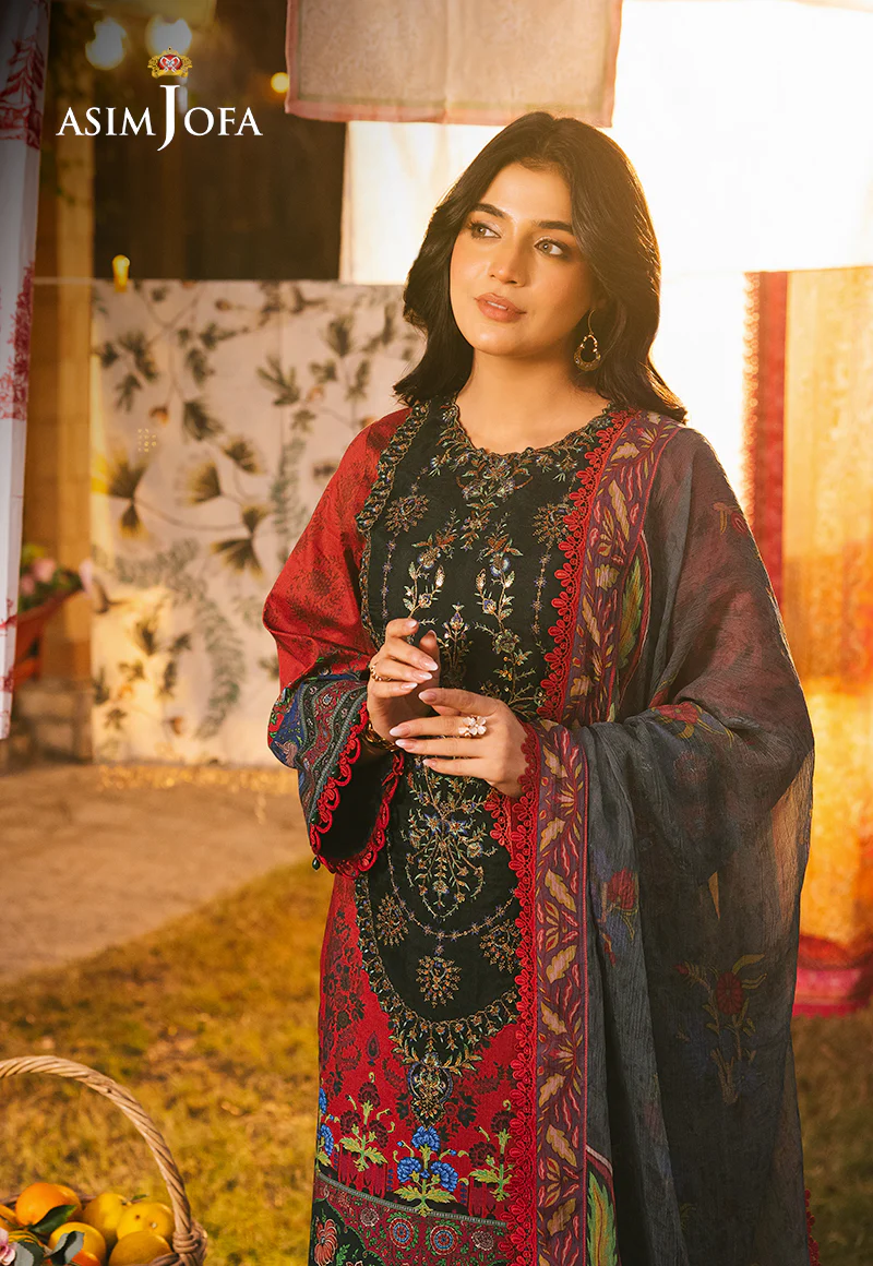 AJUBJ-06 PRINTED EMBROIDERED LAWN 3 PC - Image 6