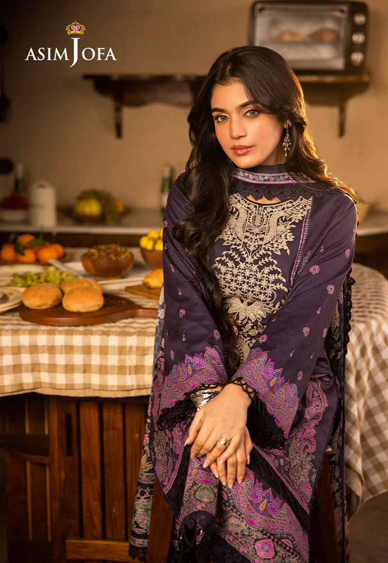 AJUBJ-07 PRINTED EMBROIDERED LAWN 3 PC - Image 5