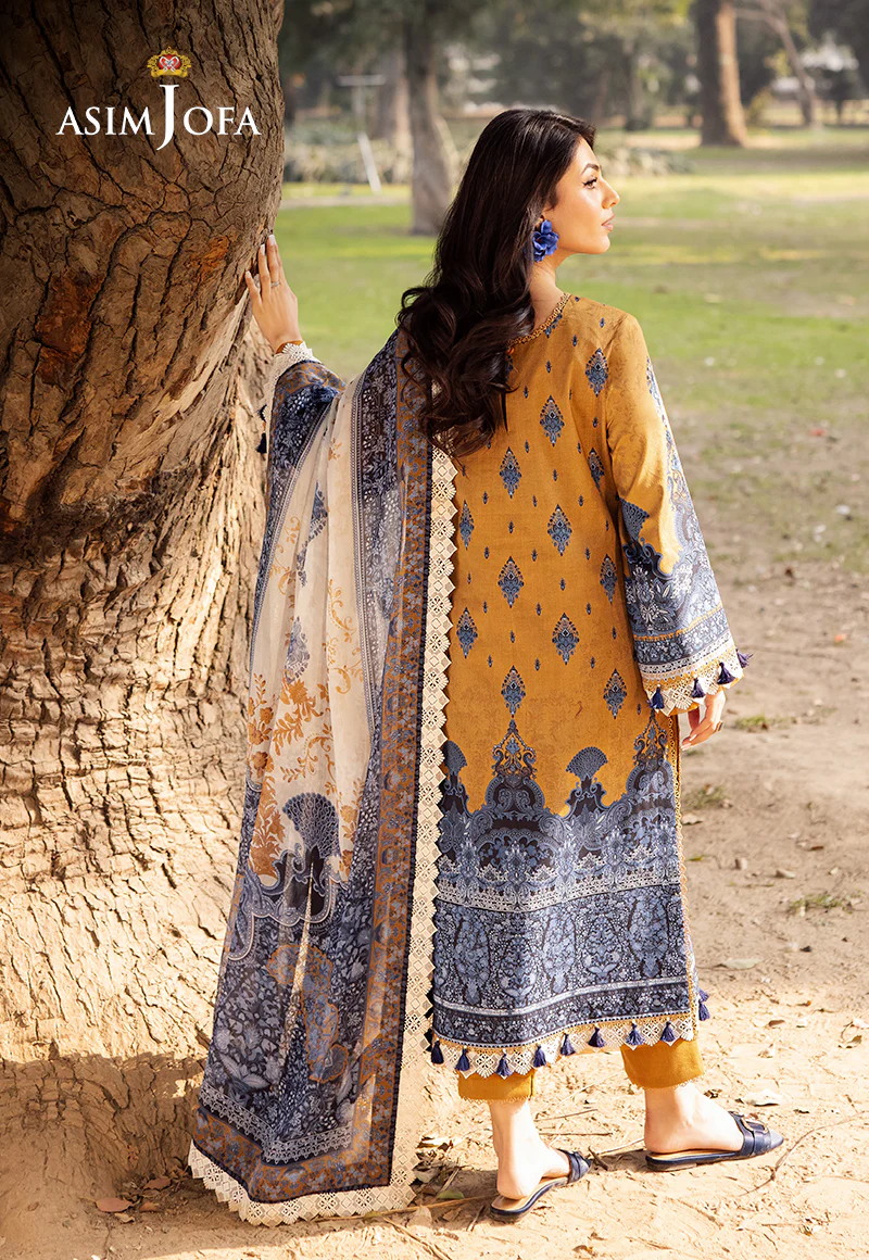 AJUBJ-10 PRINTED EMBROIDERED LAWN 3 PC - Image 2