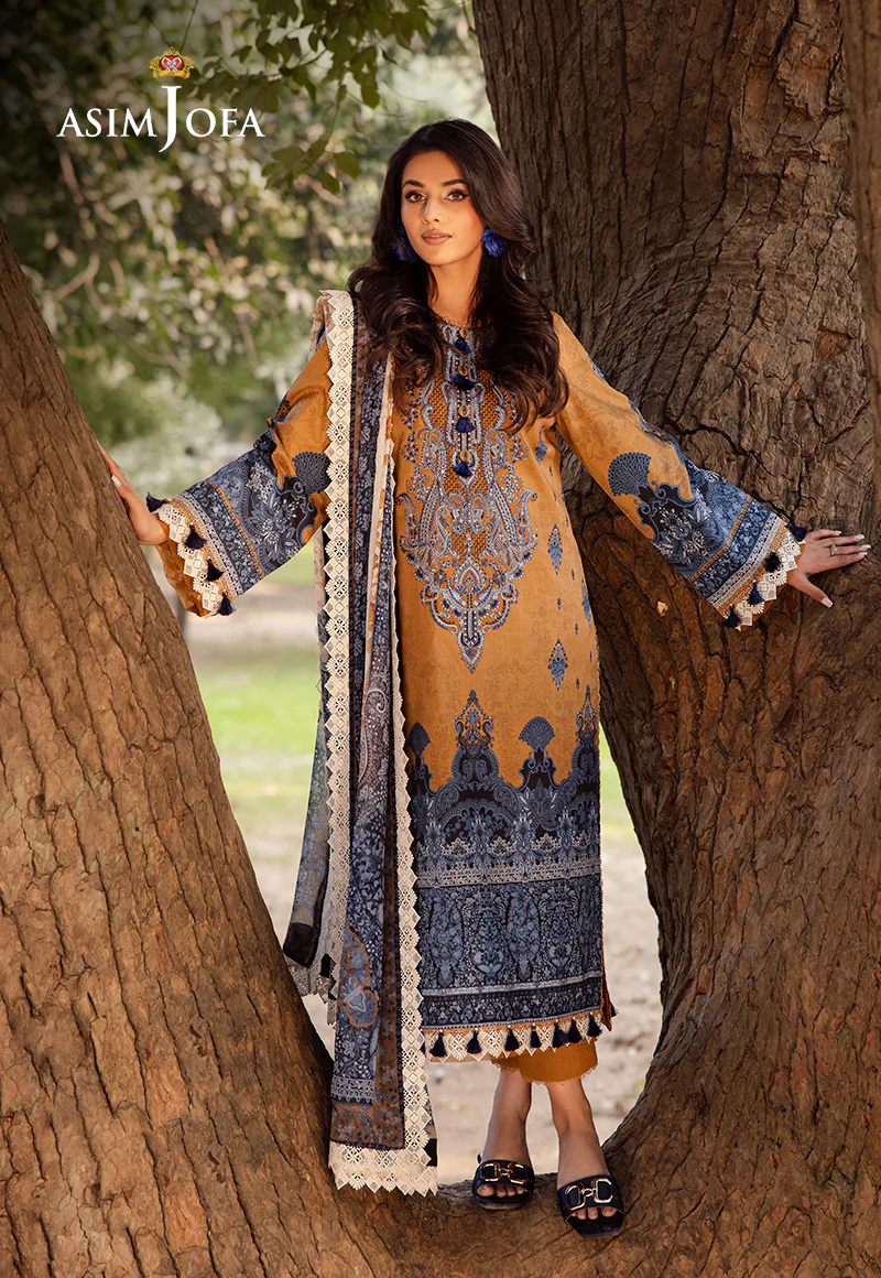 AJUBJ-10 PRINTED EMBROIDERED LAWN 3 PC - Image 3