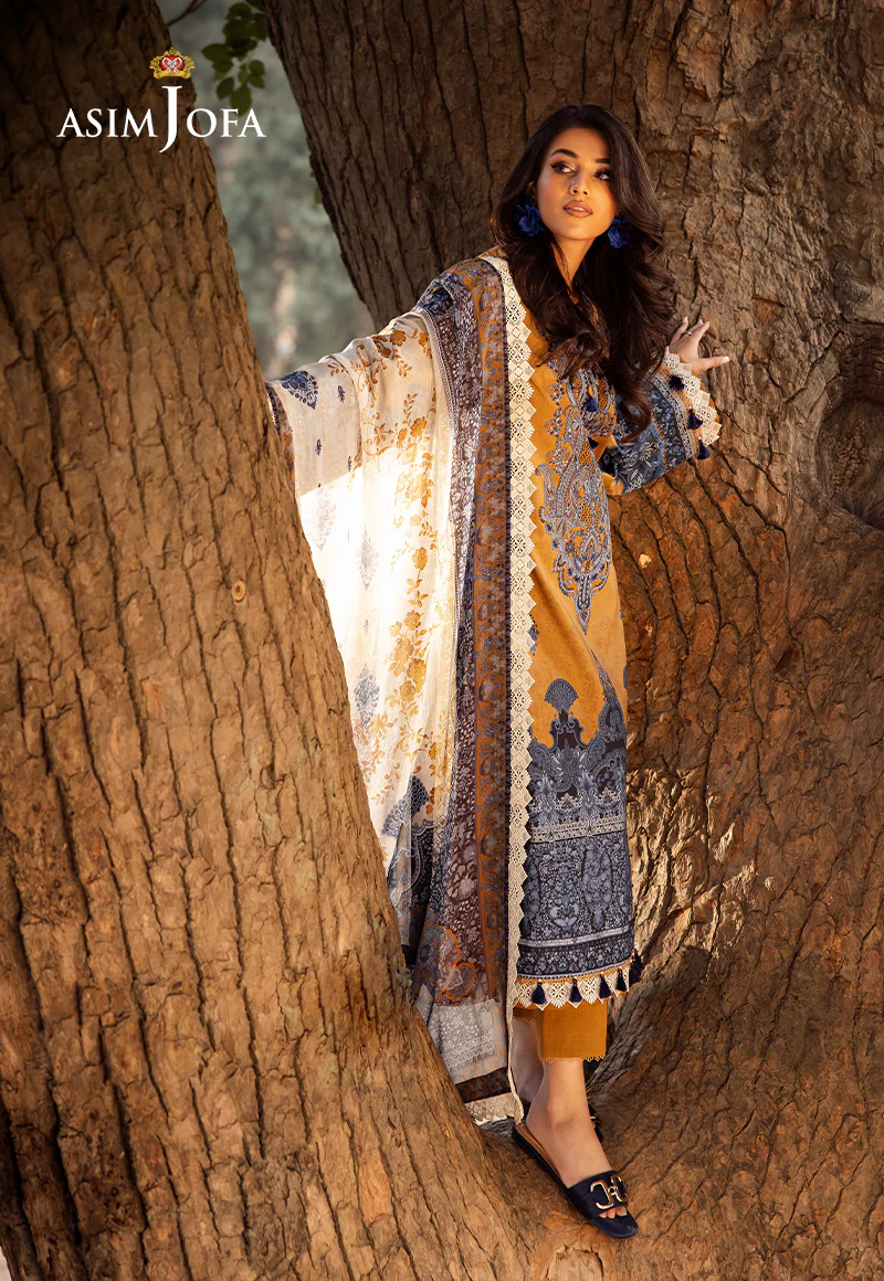 AJUBJ-10 PRINTED EMBROIDERED LAWN 3 PC - Image 4