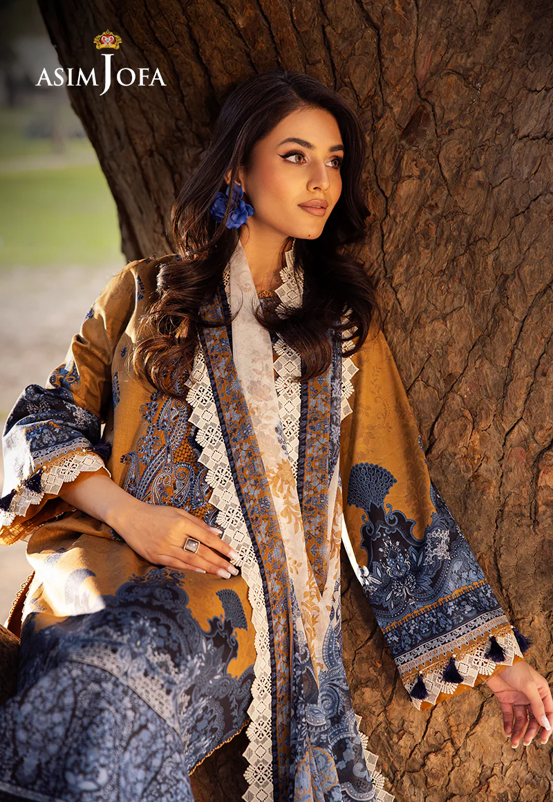 AJUBJ-10 PRINTED EMBROIDERED LAWN 3 PC - Image 8