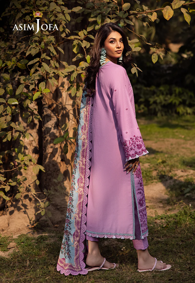 AJUBJ-13 PRINTED EMBROIDERED LAWN 3 PC - Image 2