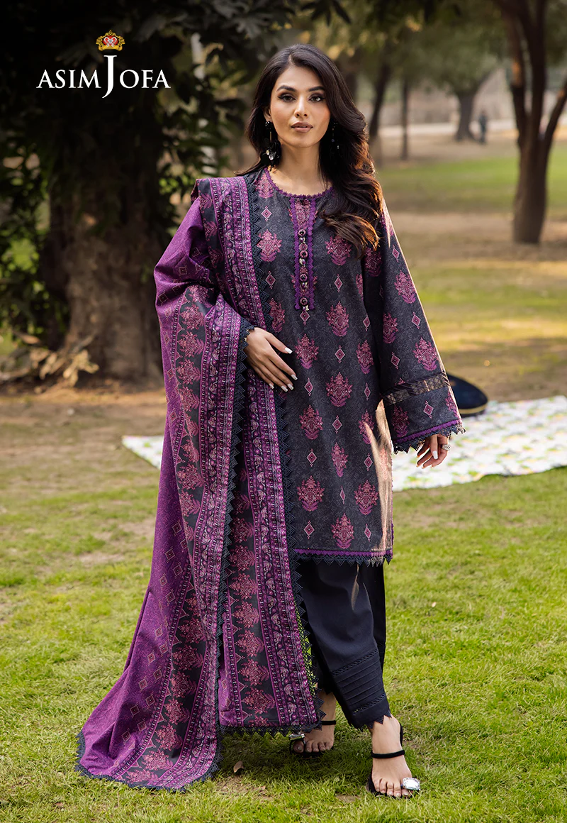 AJUBJ-24 PRINTED LAWN 3 PC - Image 3