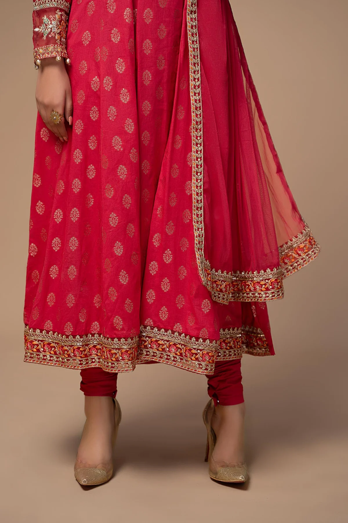 3 Piece Embroidered Suit | DW-EF23-16R1 - Image 4