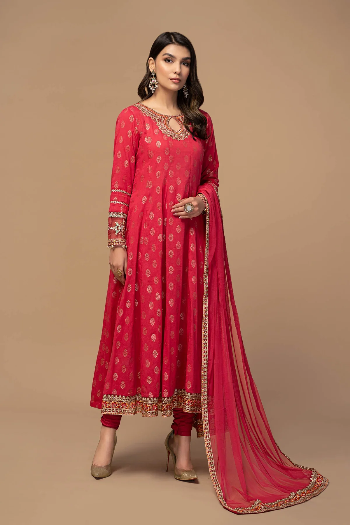 3 Piece Embroidered Suit | DW-EF23-16R1 - Image 5