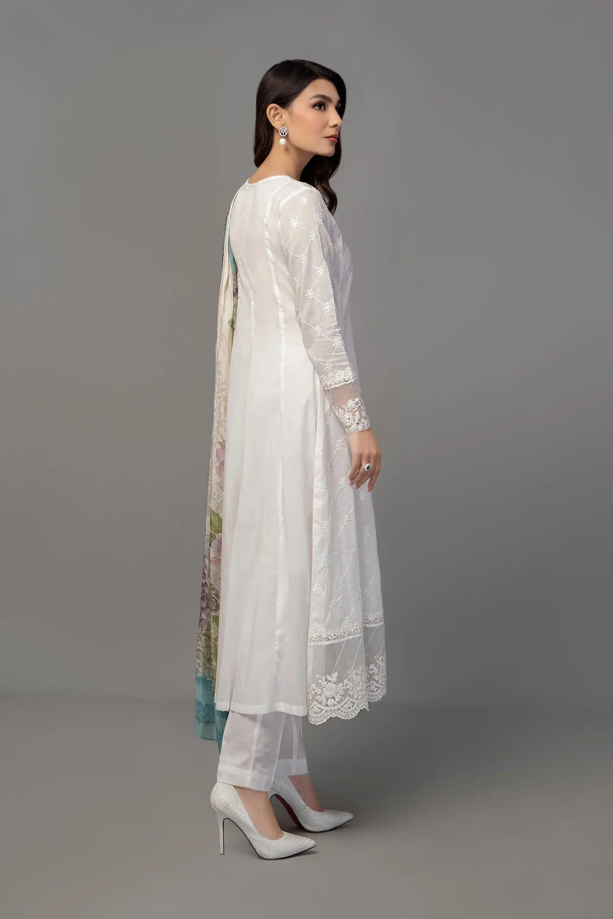 3 Piece Embroidered Suit | DW-EF23-23R1 - Image 6