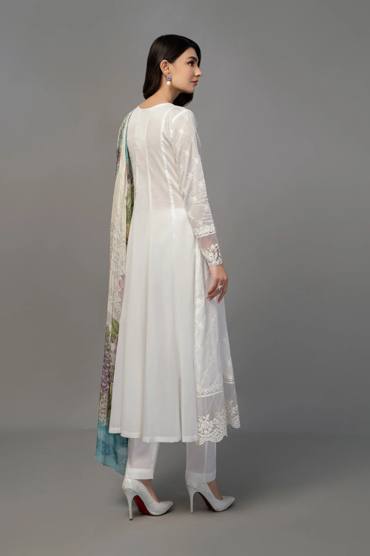 3 Piece Embroidered Suit | DW-EF23-23R1 - Image 7