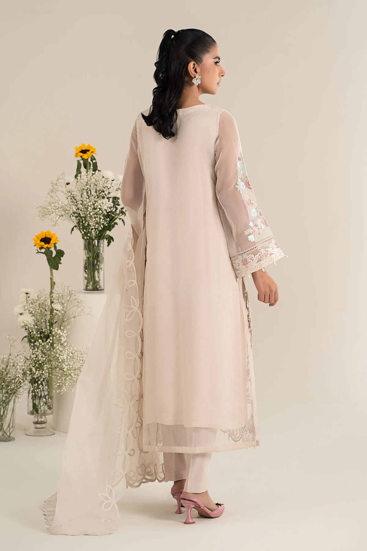 3 Piece Embroidered Organza Suit | DW-EF25-02 - Image 7