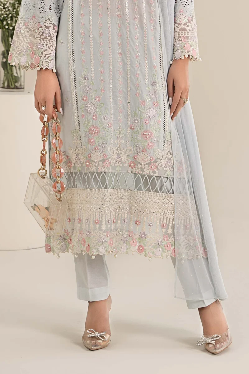 3 Piece Embroidered Lawn Suit | DW-EF25-09 - Image 4