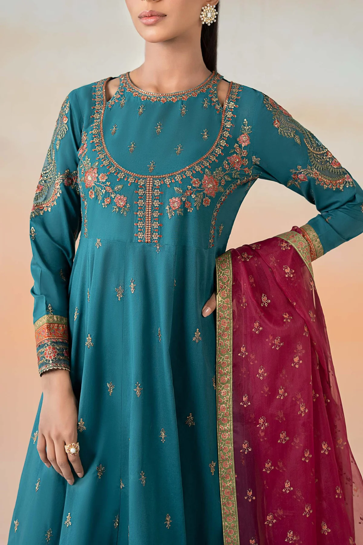 3 Piece Embroidered Lawn Suit | DW-EF25-60 - Image 3