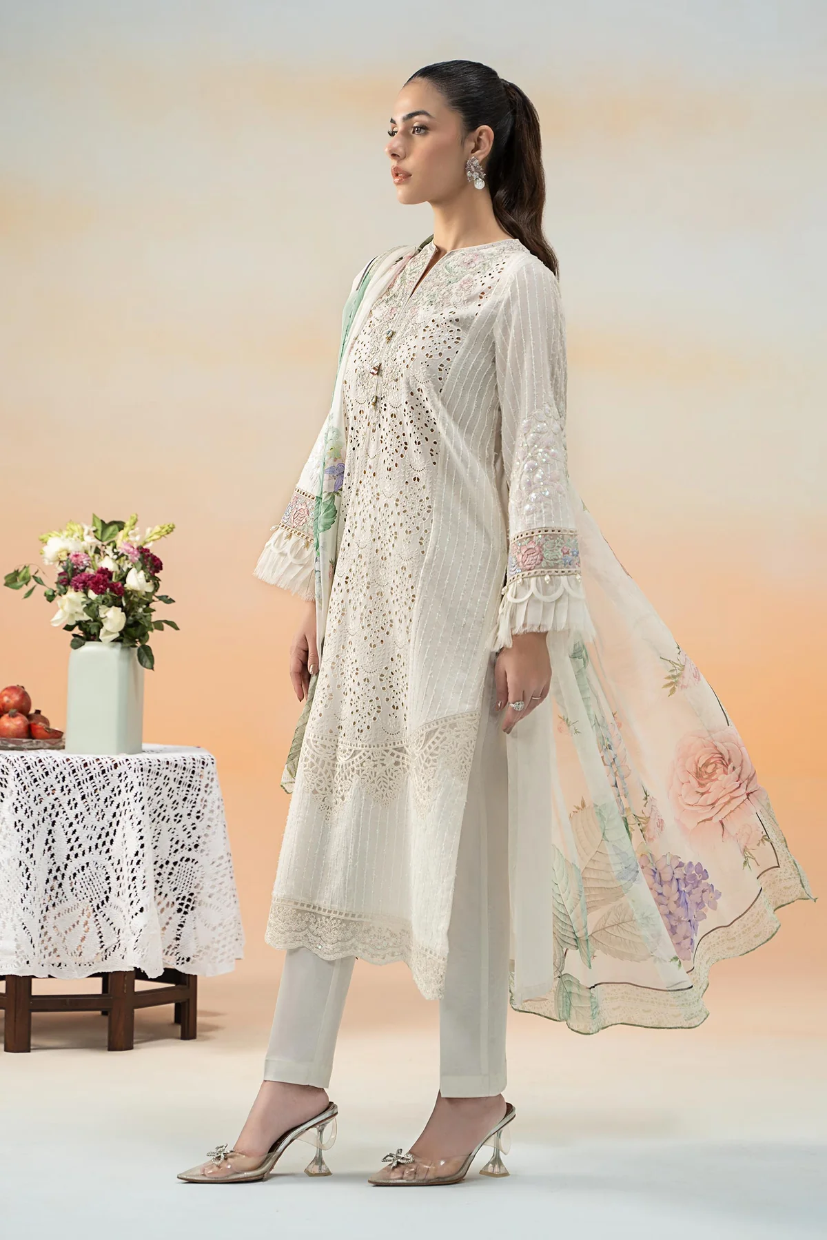 3 Piece Embroidered Lawn Suit | DW-EF25-66 - Image 6