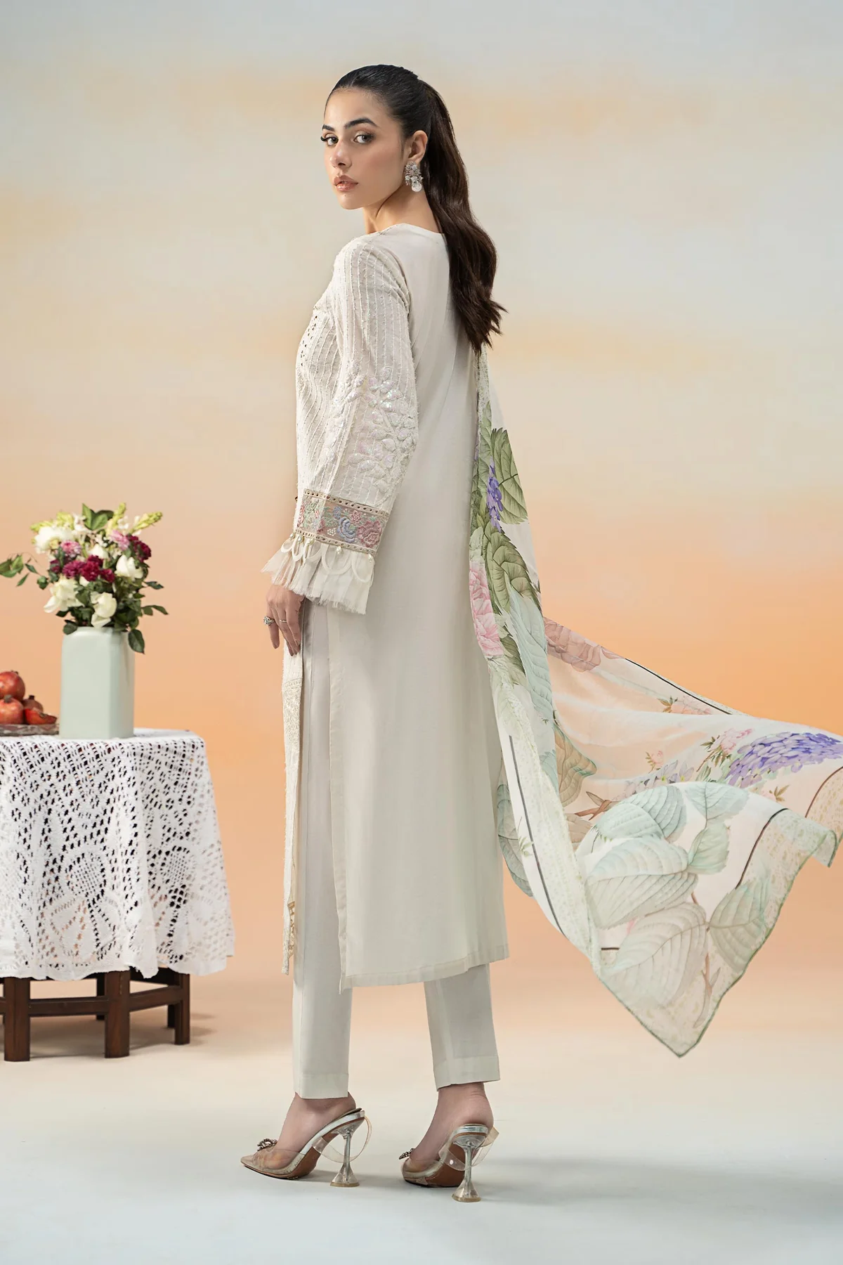 3 Piece Embroidered Lawn Suit | DW-EF25-66 - Image 7