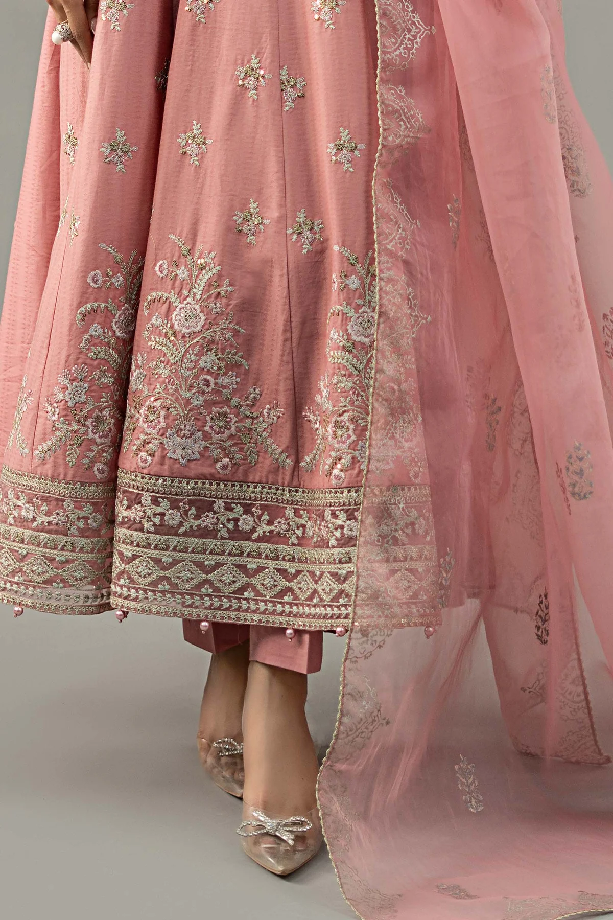3 Piece Embroidered Dobby Lawn Suit | DW-EF25-76 - Image 5