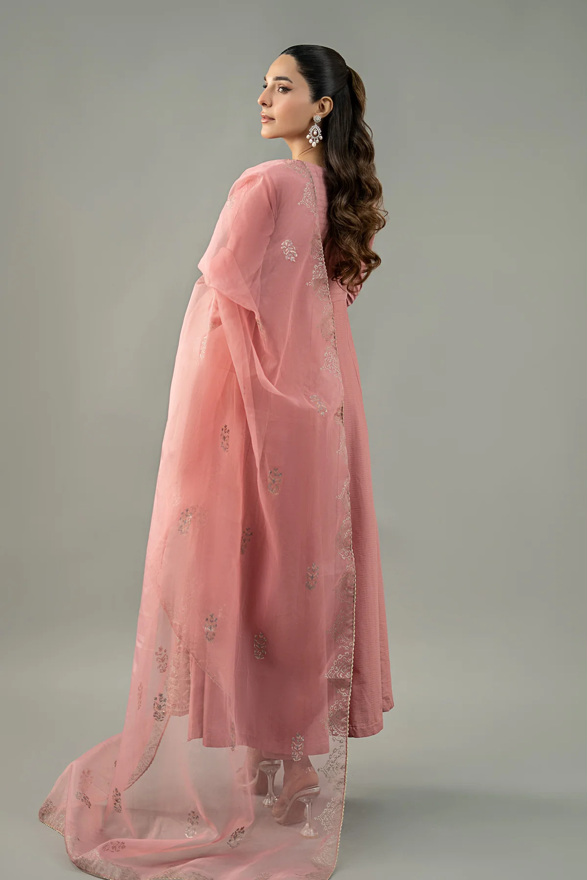 3 Piece Embroidered Dobby Lawn Suit | DW-EF25-76 - Image 7