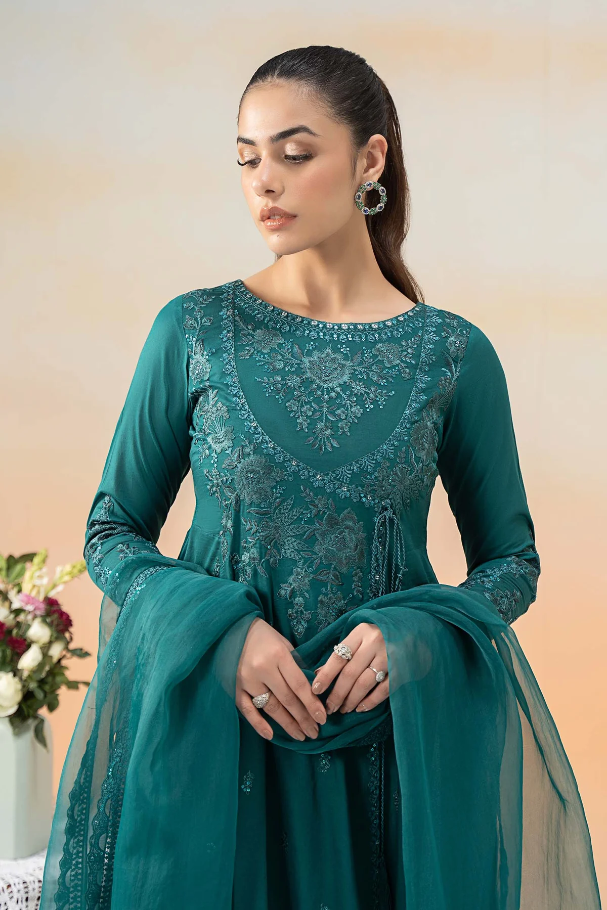 3 Piece Embroidered Lawn Suit | DW-EF25-83 - Image 3