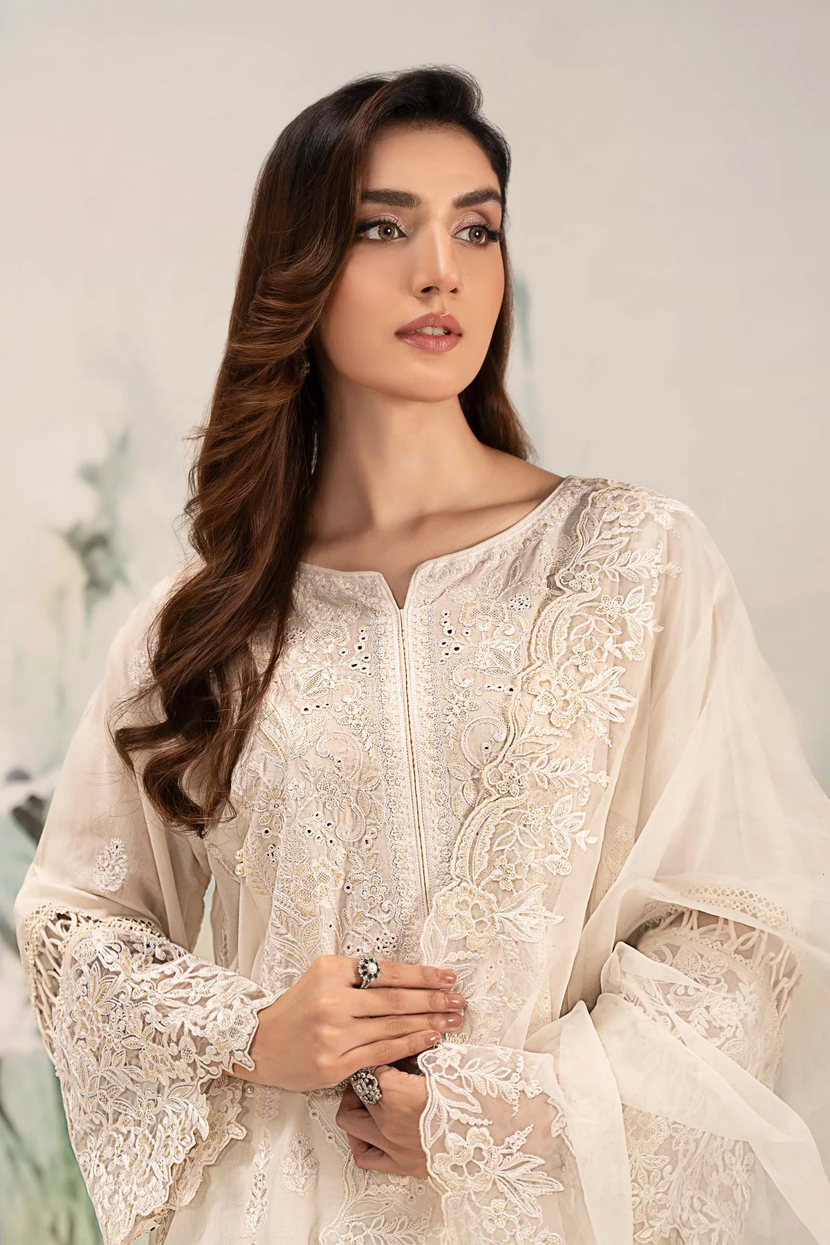 3 Piece Embroidered Lawn Suit | DW-EF25-95 - Image 3