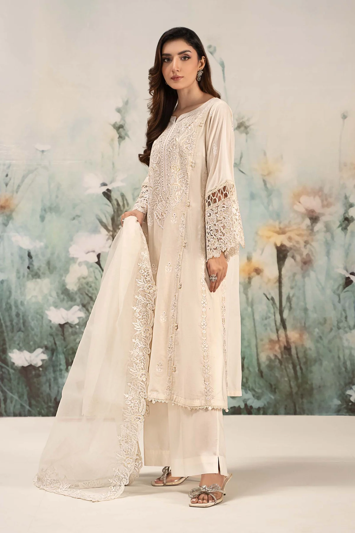 3 Piece Embroidered Lawn Suit | DW-EF25-95 - Image 6
