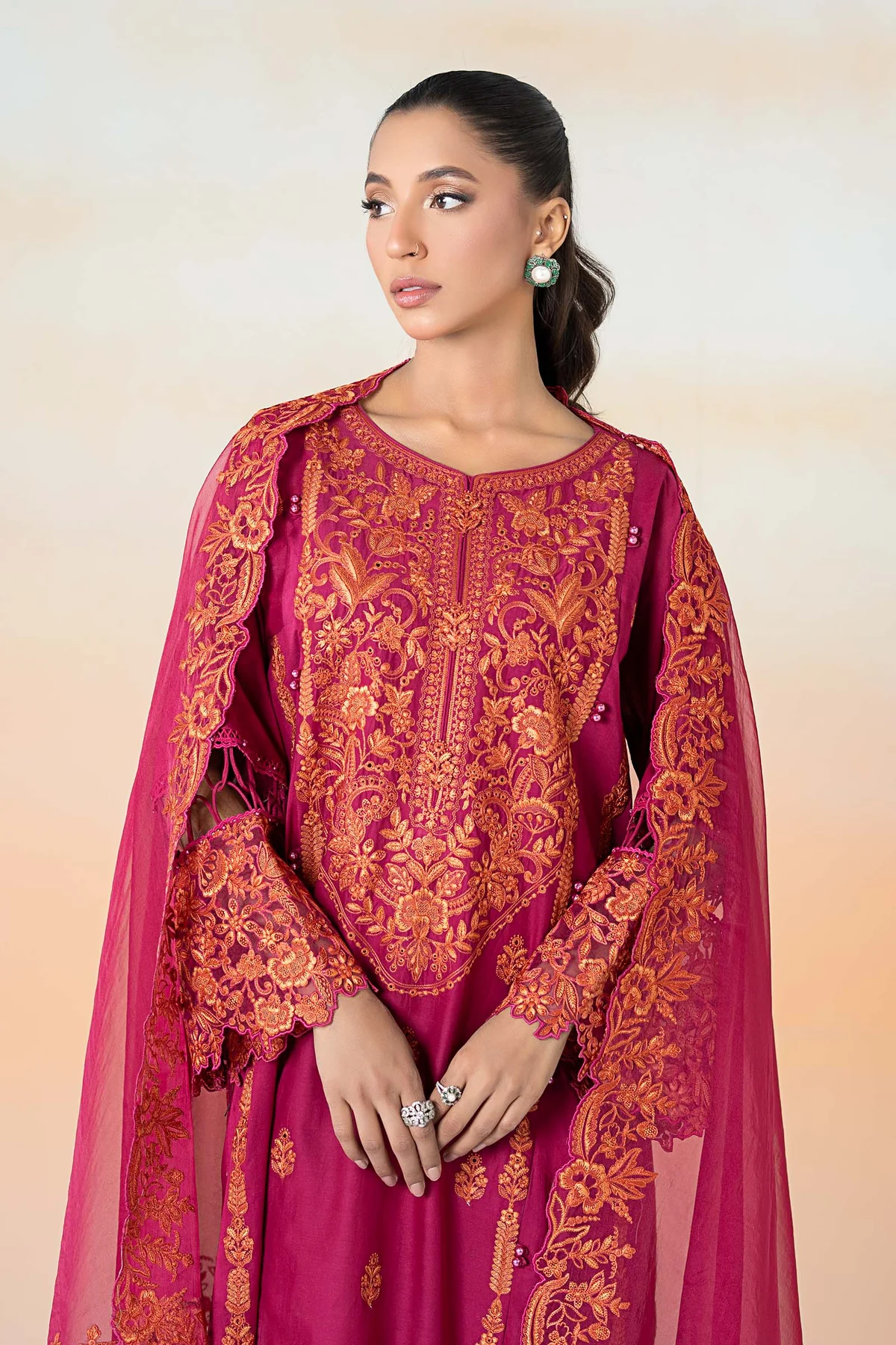 3 Piece Embroidered Lawn Suit | DW-EF25-95 - Image 6