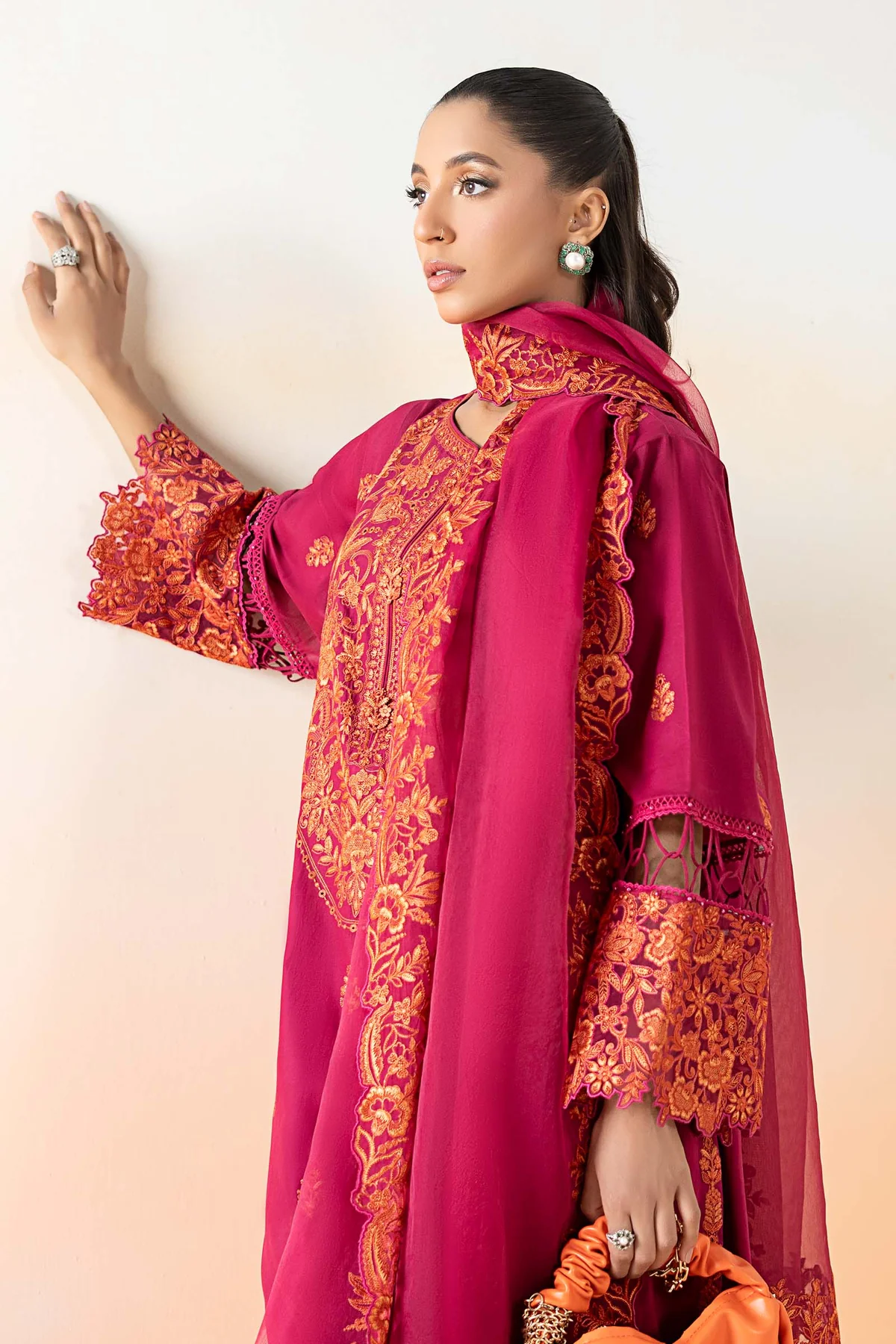 3 Piece Embroidered Lawn Suit | DW-EF25-95 - Image 7