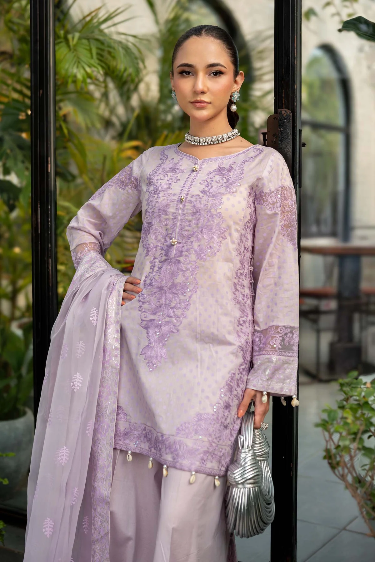 3 Piece Embroidered Lawn Suit | DW-EF25-99 - Image 3
