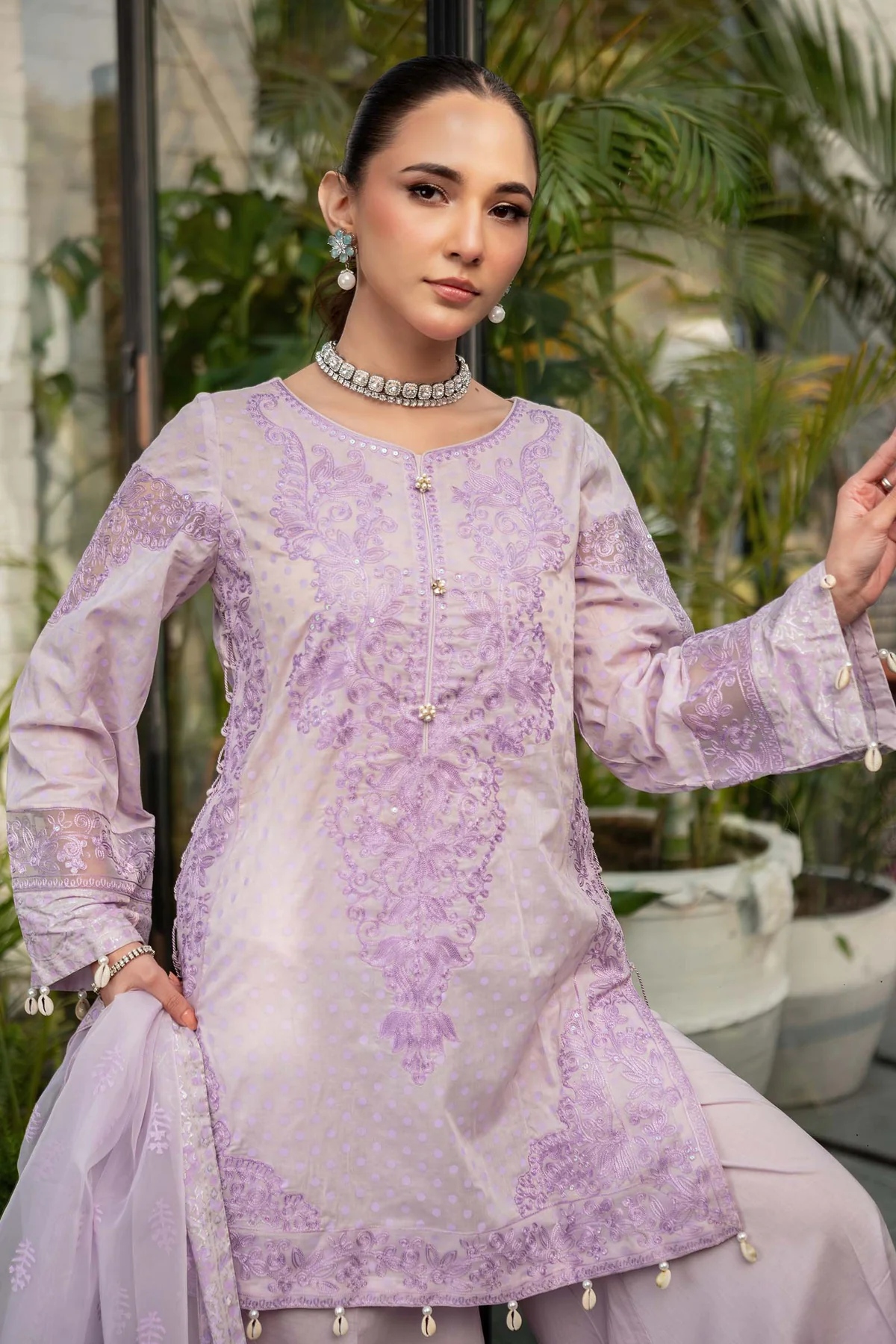 3 Piece Embroidered Lawn Suit | DW-EF25-99 - Image 4